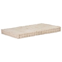  Pallet Floor Cushion Cotton 120x80x10 cm Beige