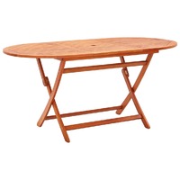  Folding Garden Table 160x85x74 cm Solid Eucalyptus Wood