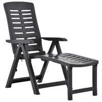  Folding Sun Lounger Plastic Anthracite