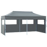  Professional Folding Party Tent with 4 Sidewalls 3x6 m Steel Anthracite