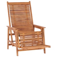 Garden Lounge Chair with Footrest Solid Teak Wood