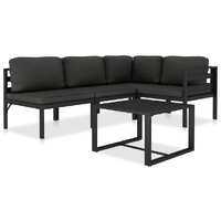  5 Piece Garden Lounge Set with Cushions Aluminium Anthracite