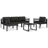  6 Piece Garden Lounge Set with Cushions Aluminium Anthracite