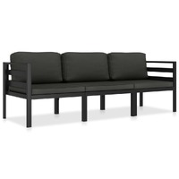  3 Piece Garden Lounge Set with Cushions Aluminium Anthracite