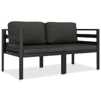  2 Piece Garden Sofa Set with Cushions Aluminium Anthracite