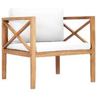  Garden Chair with Cream Cushions Solid Teak Wood