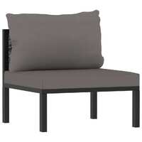  Sectional Middle Sofa with Cushion Poly Rattan Anthracite