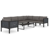  8 Piece Garden Lounge Set with Cushions Poly Rattan Anthracite