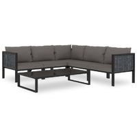  6 Piece Garden Lounge Set with Cushions Poly Rattan Anthracite