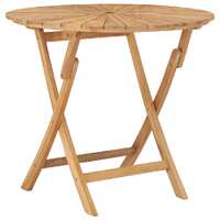  Folding Garden Table Ø 85 cm Solid Teak Wood