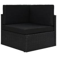  Sectional Corner Sofa Poly Rattan Black