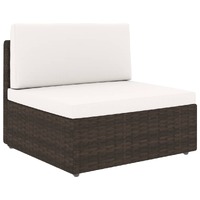  Sectional Middle Sofa Poly Rattan Brown
