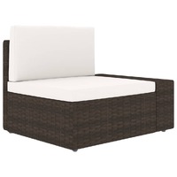  Sectional Corner Sofa with Left Armrest Poly Rattan Brown