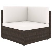  Sectional Corner Sofa Poly Rattan Brown