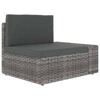  Sectional Corner Sofa with Left Armrest Poly Rattan Grey