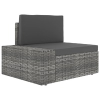  Sectional Corner Sofa with Right Armrest Poly Rattan Grey