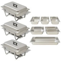  3 Piece Chafing Dish Set Stainless Steel