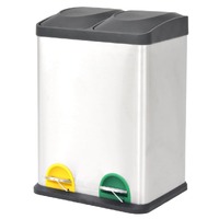  Recycling Pedal Bin Garbage Trash Bin Stainless Steel 36 L