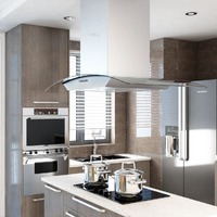  Island Range Hood 90 cm Stainless Steel 756 m³/h LED