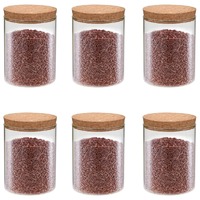  Storage Glass Jars with Cork Lid 6 pcs 650 ml