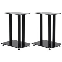  Aluminum Speaker Stands 2 pcs Black Safety Glass