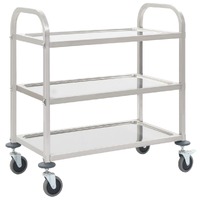  3-Tier Kitchen Trolley 95x45x83.5 cm Stainless Steel