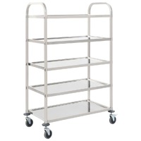  5-Tier Kitchen Trolley 107x55x147 cm Stainless Steel