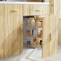  3-Tier Pull-out Kitchen Wire Basket Silver 47x35x56 cm