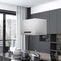  Hanging Island Range Hood Touch Sensor LCD 55 cm Stainless Steel