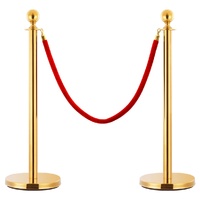  Stanchion Stand Rope Red and Golden Velvet