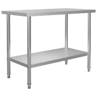  Kitchen Work Table 120x60x85 cm Stainless Steel