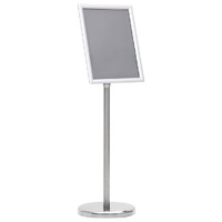  A4 Pedestal Poster Stand Silver Aluminium Alloy
