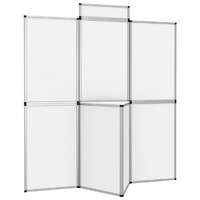  8-Panel Folding Exhibition Display Wall with Table 181x200 cm White