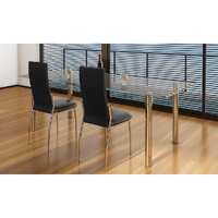  Dining Chairs 2 pcs Black Faux Leather