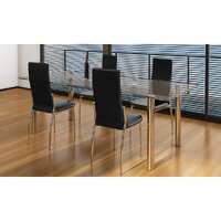  Dining Chairs 4 pcs Black Faux Leather