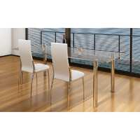  Dining Chairs 2 pcs White Faux Leather