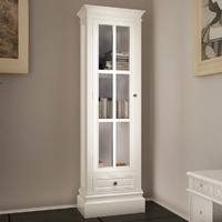  Chic Bookcase Cabinet with 3 Shelves White Wooden