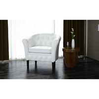  Tub Chair White Faux Leather