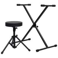  Keyboard Stand and Stool Set Black