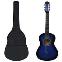 8 Piece Classical Guitar Beginner Set Blue 1/2 34&quot;