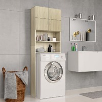  Washing Machine Cabinet Sonoma Oak 64x25.5x190 cm Engineered Wood