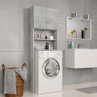  Washing Machine Cabinet Concrete Grey 64x25.5x190 cm Engineered Wood