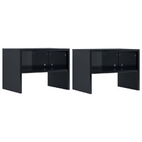  Bedside Cabinets 2 pcs High Gloss Black 40x30x30 cm Engineered Wood
