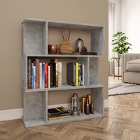 Book Cabinet/Room Divider Concrete Grey 80x24x96 cm Engineered Wood