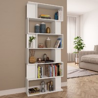  Book Cabinet/Room Divider White 80x24x192 cm Engineered Wood