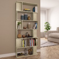  Book Cabinet/Room Divider Sonoma Oak 80x24x192 cm Engineered Wood