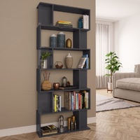  Book Cabinet/Room Divider High Gloss Grey 80x24x192 cm
