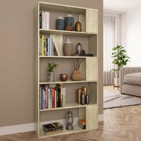  Book Cabinet/Room Divider Sonoma Oak 80x24x159 cm Engineered Wood
