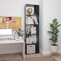  Book Cabinet/Room Divider High Gloss Black 45x24x159 cm Engineered Wood