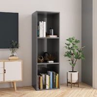  Book Cabinet/TV Cabinet High Gloss Grey 36x30x114 cm Engineered Wood